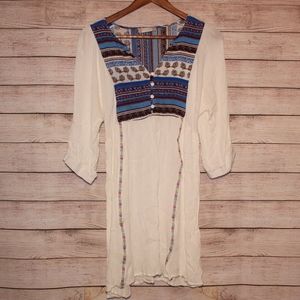 Altar'd State White Embroidered Floral Dress